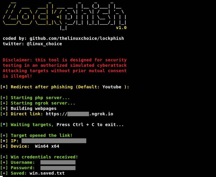 جعل قفل صفحه ویندوز10 با ابزار LockPhish در کالی لینوکس 2020.1